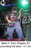 Beto C. from Chapter 23 pounding his bass.